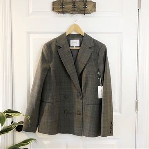 Frame Glen Double Breasted Plaid Blazer SZ 6